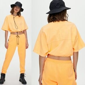 Aritzia Tna Baxter Crop Tee In Sun drenched Orange Size Small